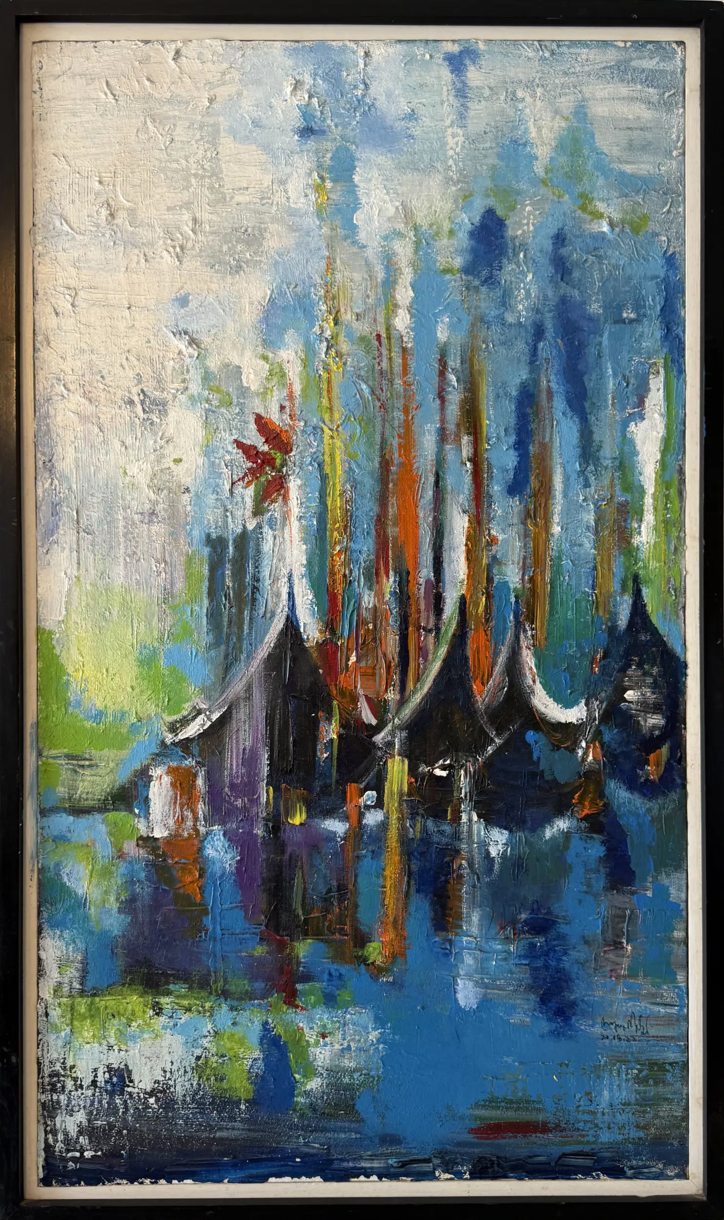 18.Acrylic On Canvas Nungar-নোঙ্গর (26" ×44")